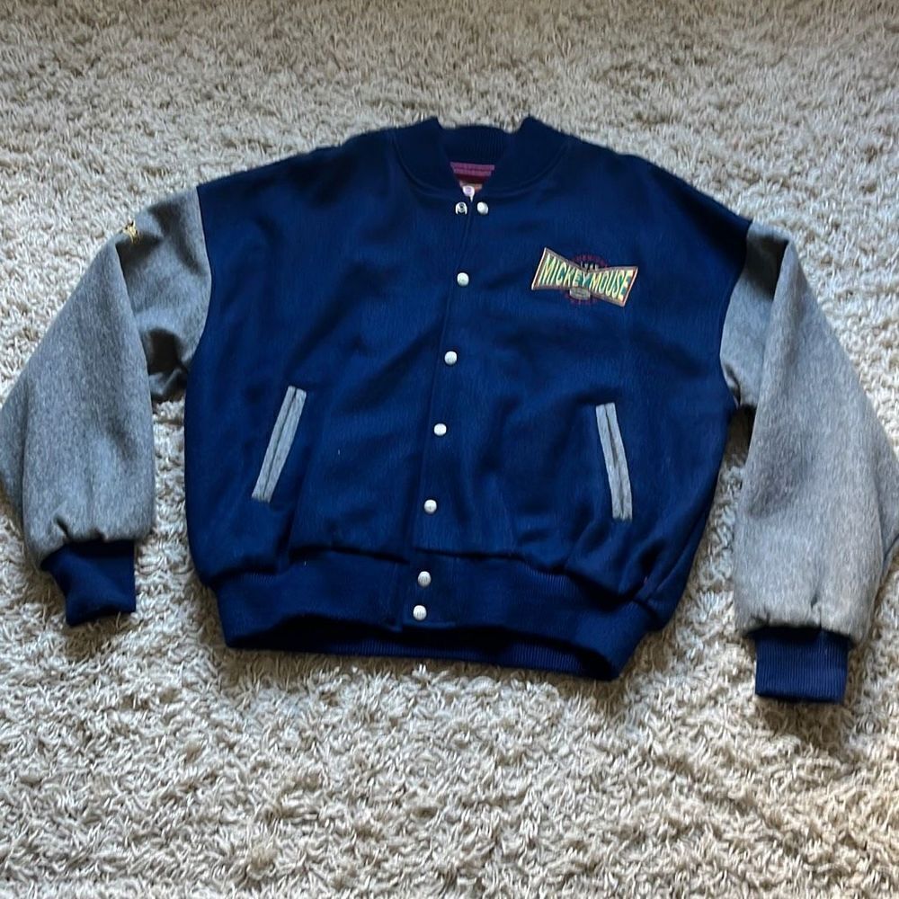 Vintage Disney Studios Wool Mickey Mouse Bomber Jacket~Size L Spirit Jacket